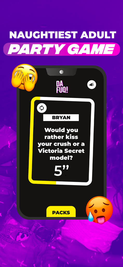 DAFUQ - Party Game - DAFUQ party game screen showing a provocative would you rather question with a timer