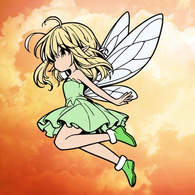 manga fairy flying