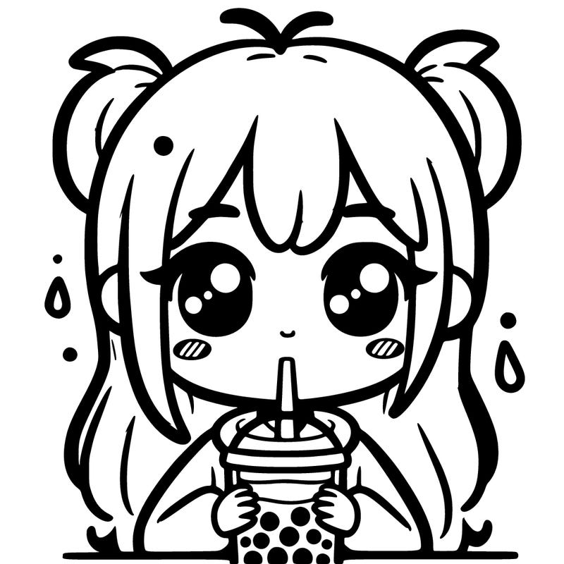 girl drinking boba