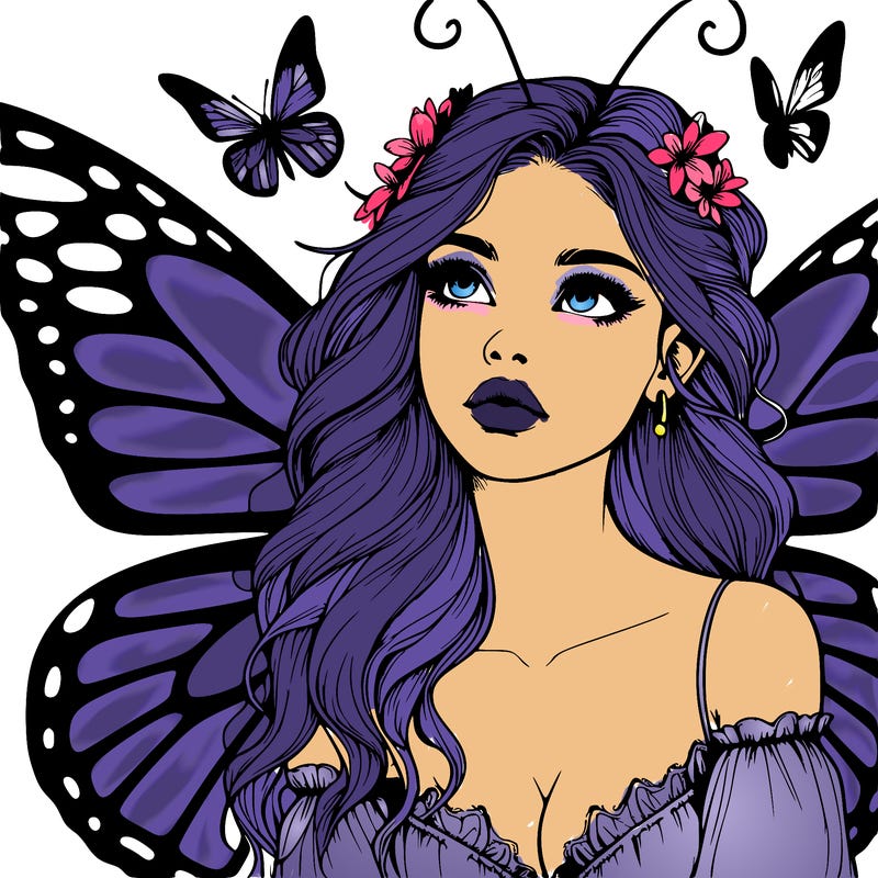 butterfly fairy realistic girl