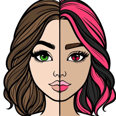 realistic girl split half