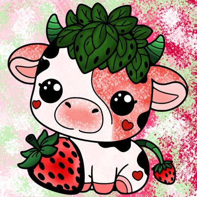 cute strawberry cow