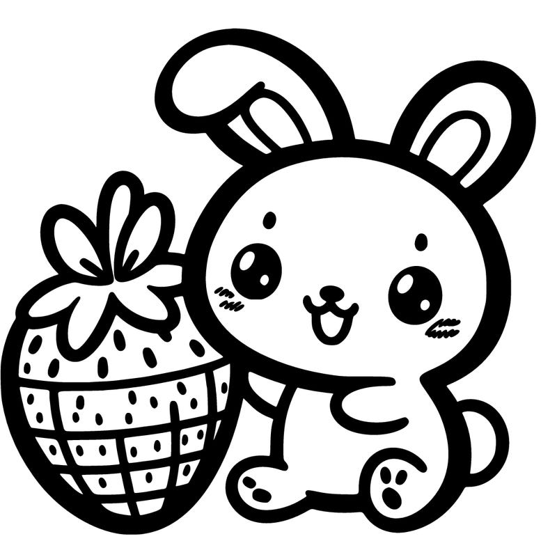 cute kawaii strawberry bunny