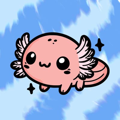 cute easy baby axolotl