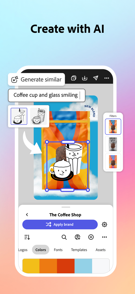 Outils de conception graphique et de branding alimentés par l'IA dans Adobe Express
