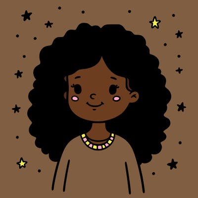 girl with curly hair