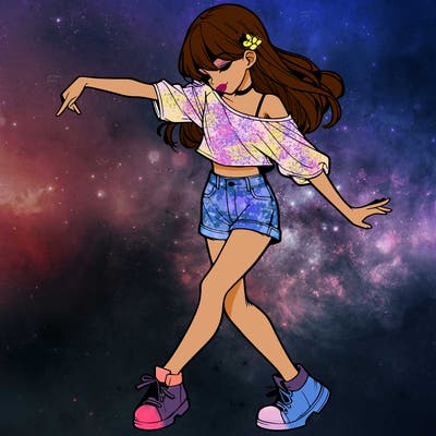 realistic girl danceing