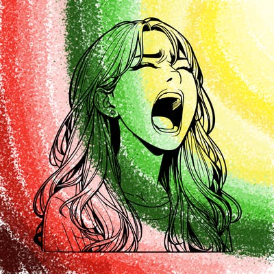 screaming realistic, girl