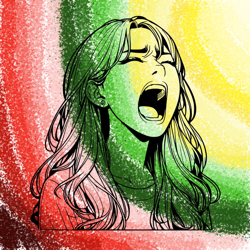 screaming realistic, girl