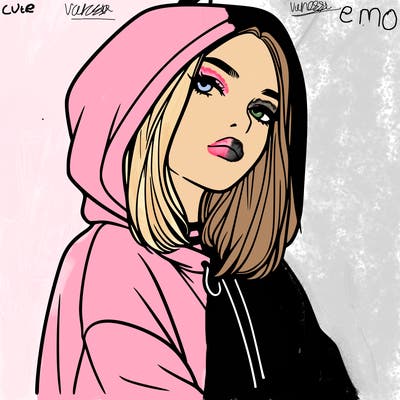 a realistic girl in a hoodie