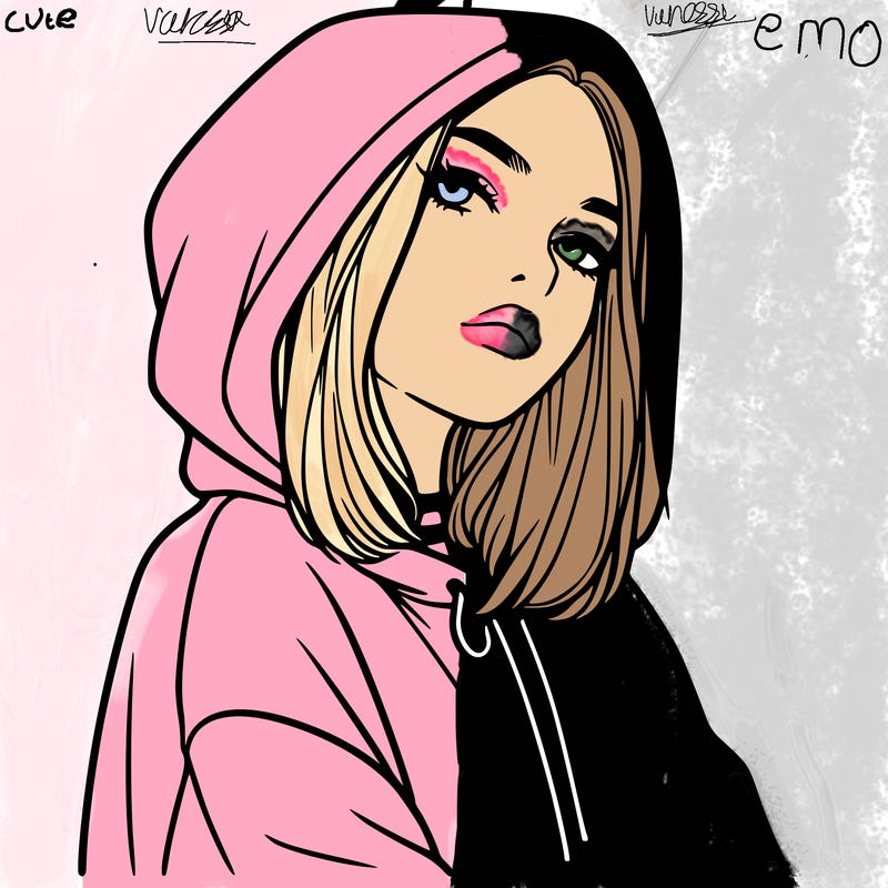 a realistic girl in a hoodie