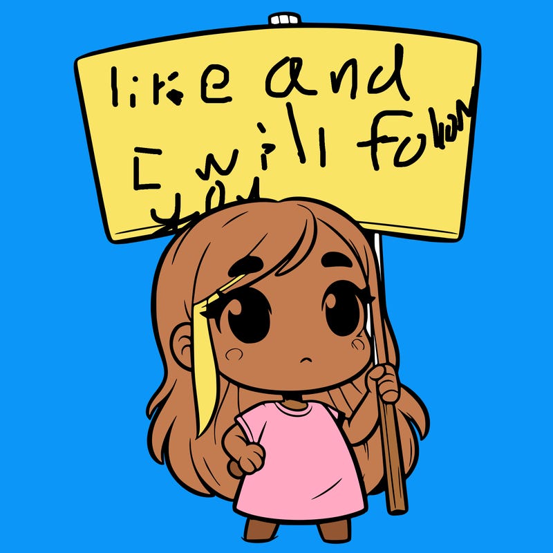 girl with blank sign