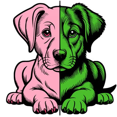 realistic dog split picture