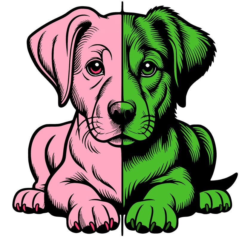 realistic dog split picture