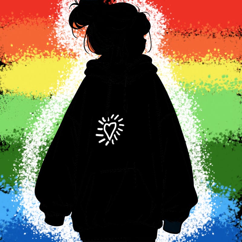 realistic girl with a oversized sweatshirt on and a bun