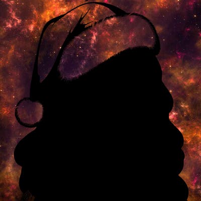 realistic girl in santa hat