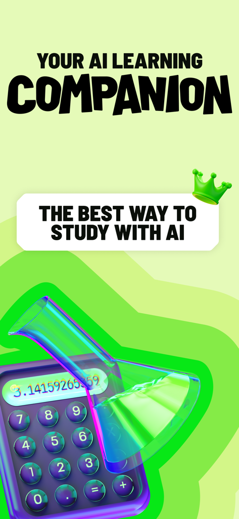 Brainly app promotional graphic with a calculator and text stating Your AI Learning Companion and The Best Way to Study with AI.
