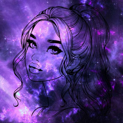 realistic girl with a ponytail on her hair and lips