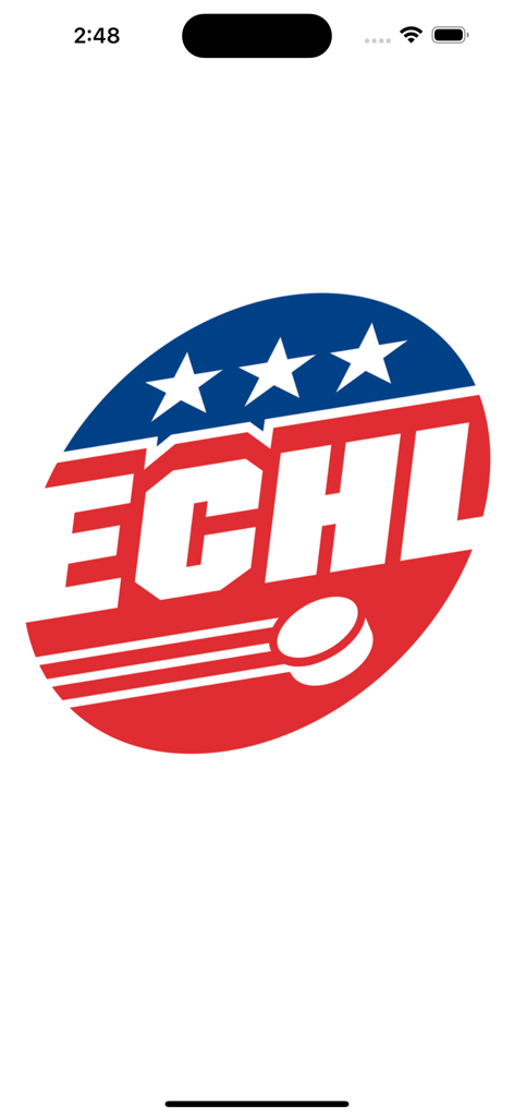 The official ECHL logo displayed on the mobile app splash screen