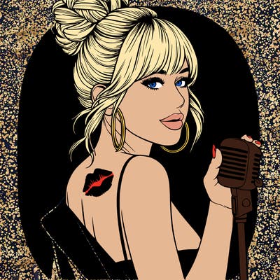 sabrina carpenter with a kiss mark on her shoulder looking over her shoulder realistic