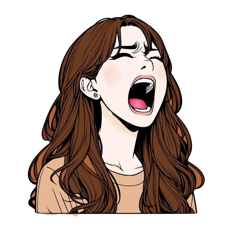 screaming realistic, girl