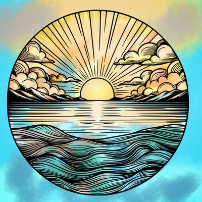 realistic sunset
