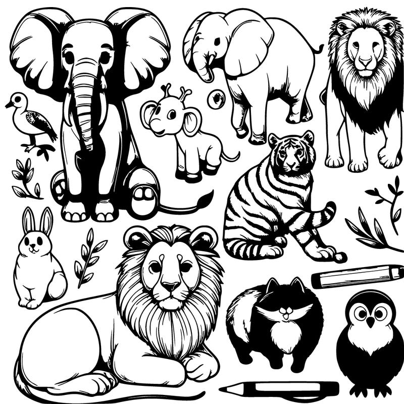 realistic coloring book about animals