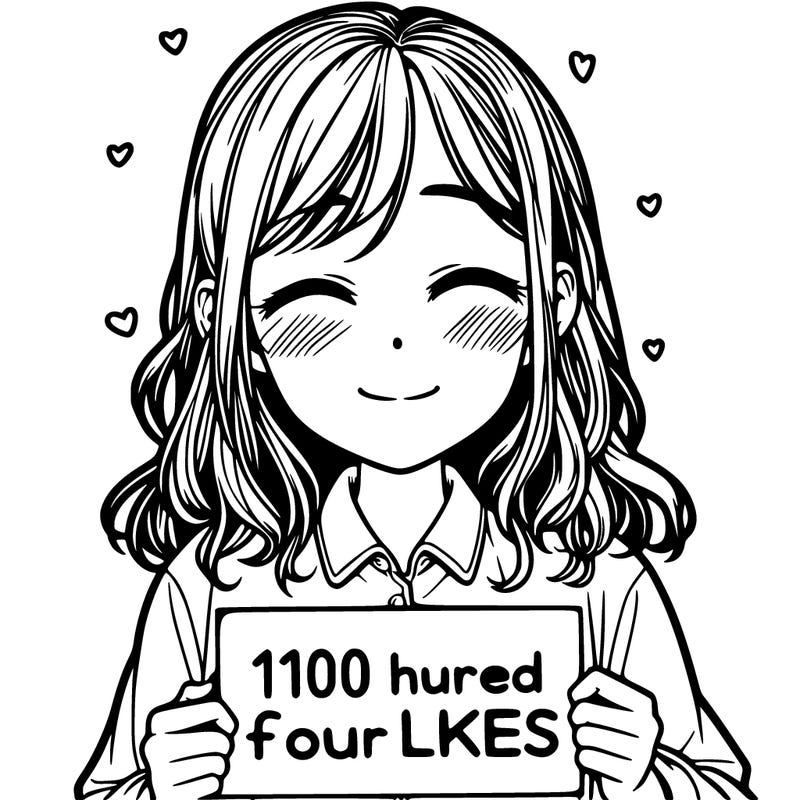 a realistic girl saying thanks for one hundred and four likes