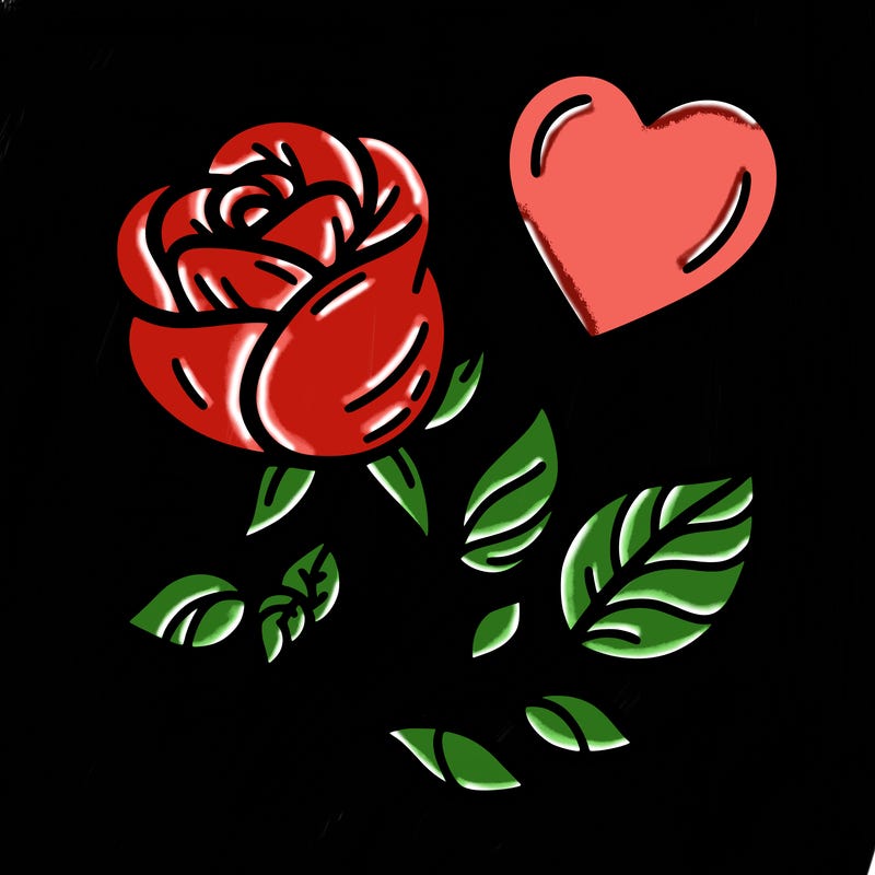 rose and heart
