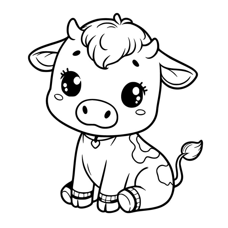 cute baby cow sitting