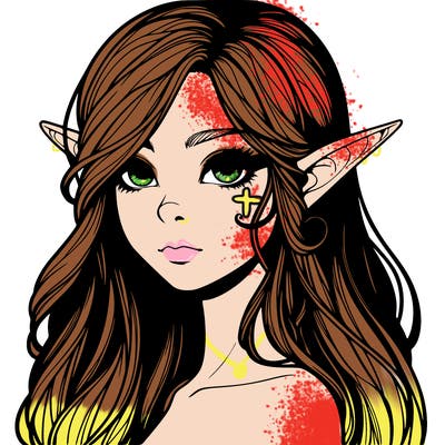 elf girl realistic dark fantasy