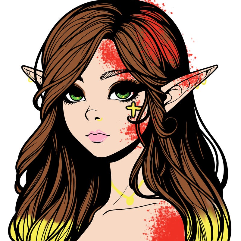 elf girl realistic dark fantasy