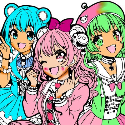 anime girls having fun