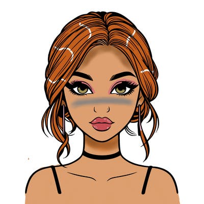 realistic girl with makeup on