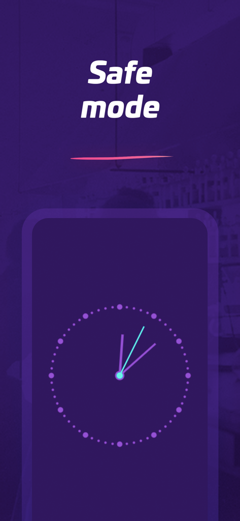 Chemistry AI· - Safe mode clock screen in the Chemistry AI app for teacher protection