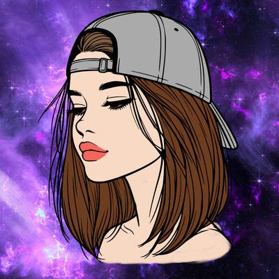 realistic  girl with a backwards hat