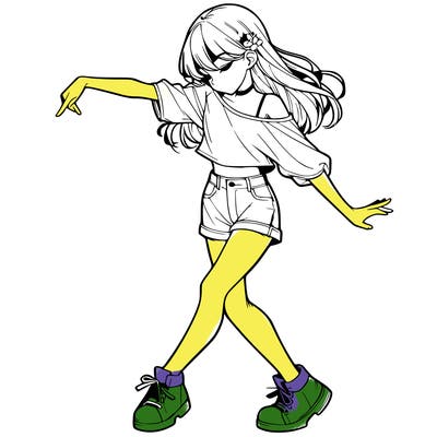 realistic girl danceing