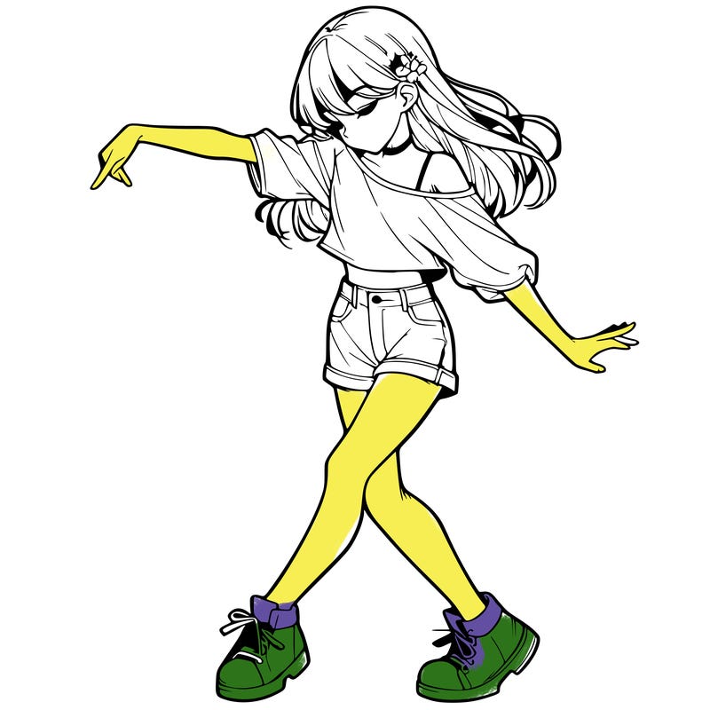 realistic girl danceing