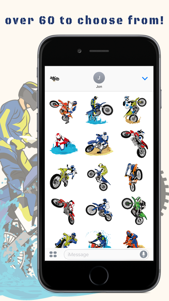 BraaapMoji Motorcycle MX Emojis & Stickers - Selección de pegatinas de motocross y motos de cross para iMessage