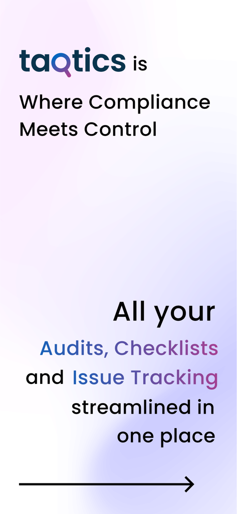 Taqtics app promotion for retail compliance audits checklists and issue tracking