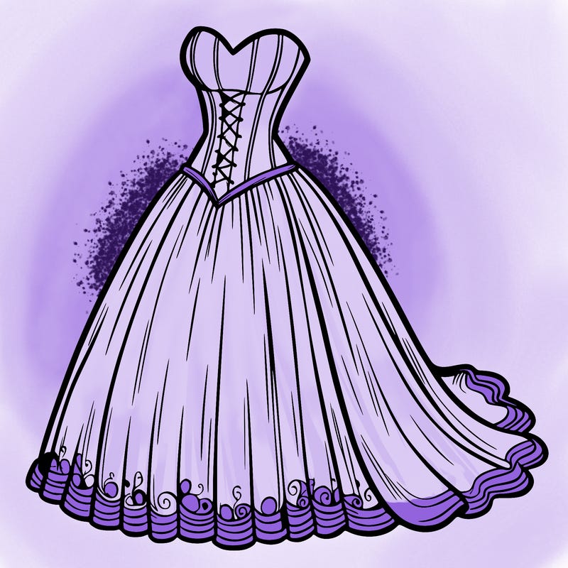 wedding dress-corset and a long and flowy skirt