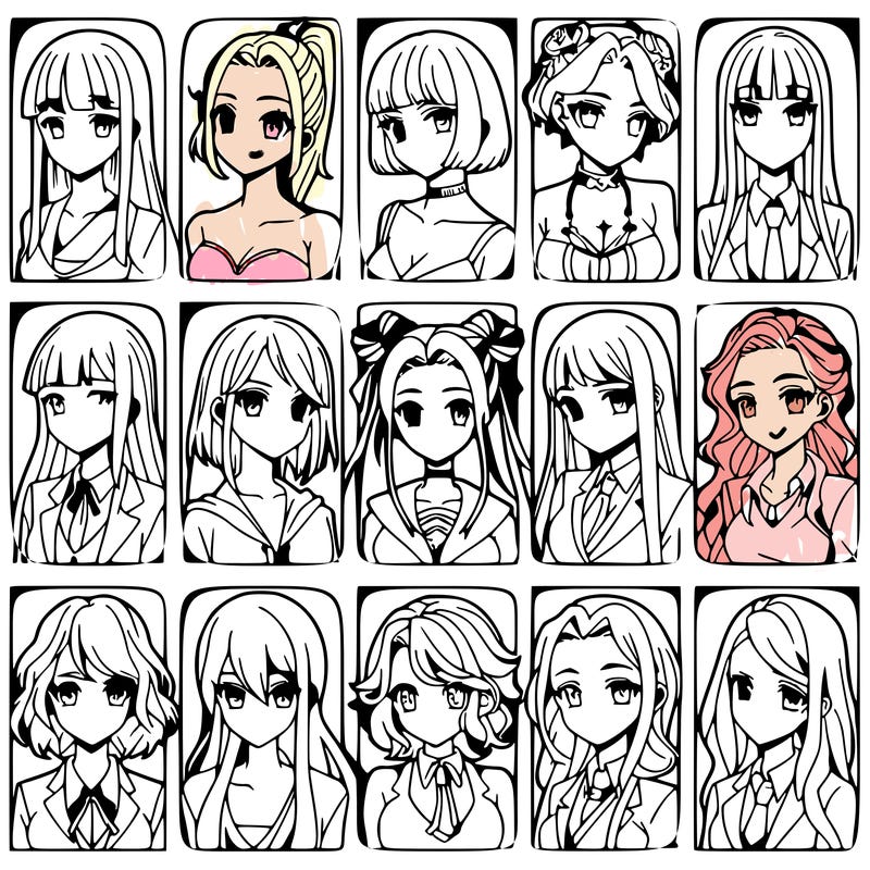 girls that look diffrent anime