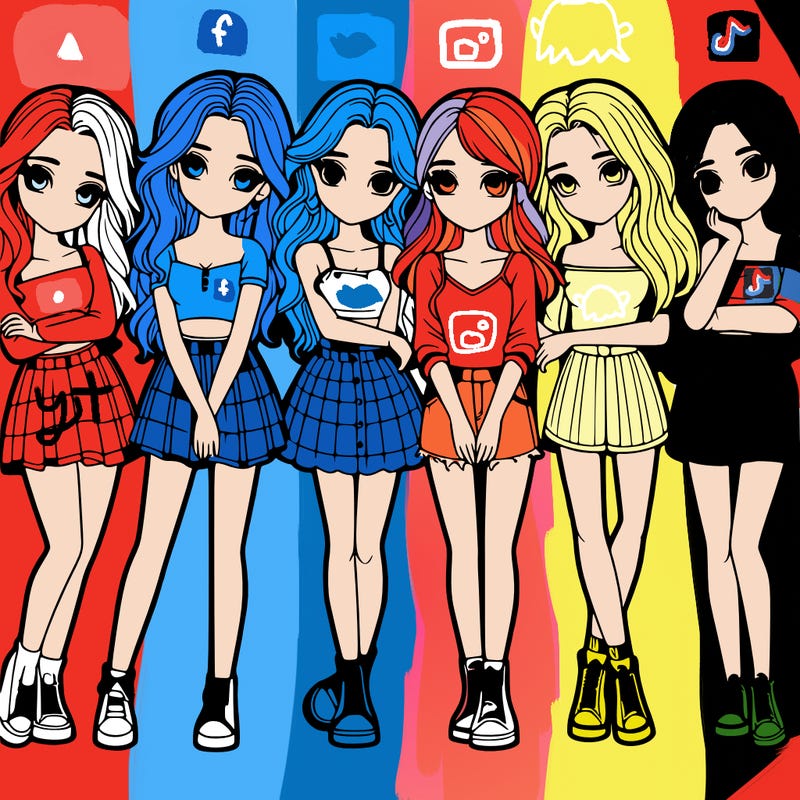 a group of girls realistic