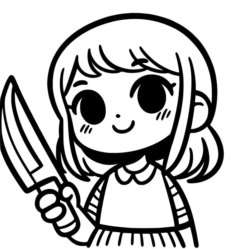 a girl with a knife
