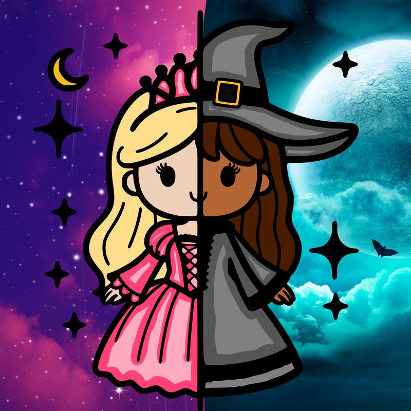 split princess and witch