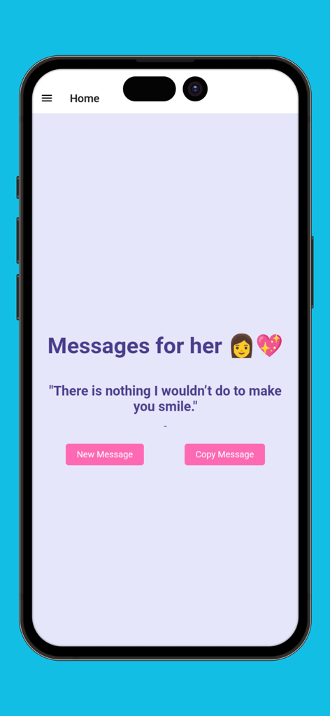 Love Text Messages and Sayings - Mensaje de texto romántico para ella en la pantalla de un móvil