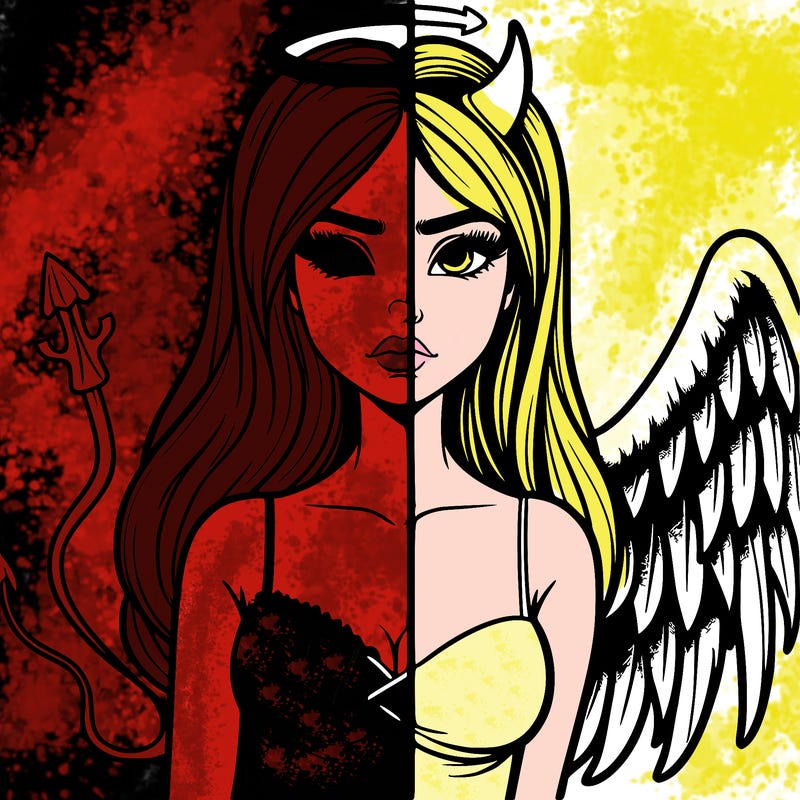 devil vs angel realistic girl