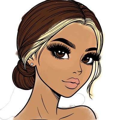 realistic girl with lashes