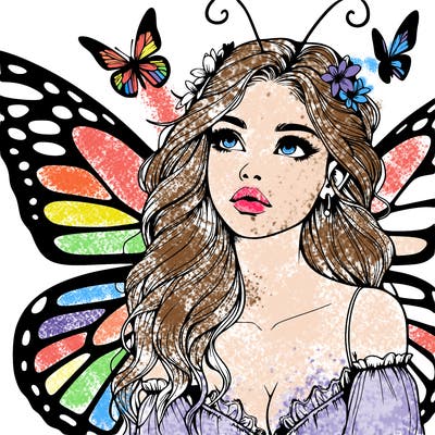 butterfly fairy realistic girl