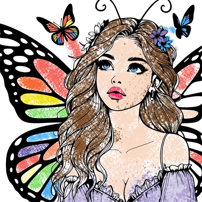 butterfly fairy realistic girl